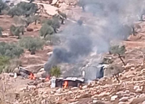 The agricultural shed after it burned down. Photo: Mohammad Romaneh, B'Tselem