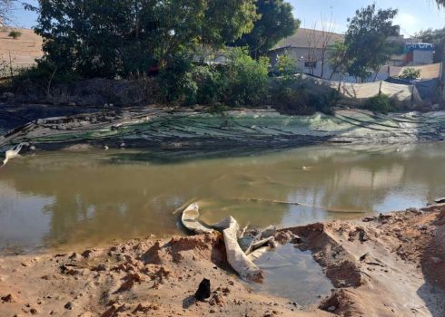 One of the irrigation reservoirs demolished by the Civil Administration. Photo: 'Aref Daraghmeh, B'Tselem