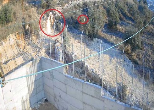 Settlers attacking the ‘Eid family home with stones and Molotov cocktails. From the security camera footage, courtesy of the ‘Eid family