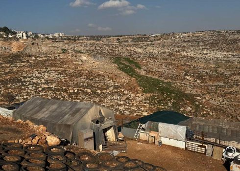 خيمة عائلة النوابيت. تصوير: محمّد رمّانة، بتسيلم