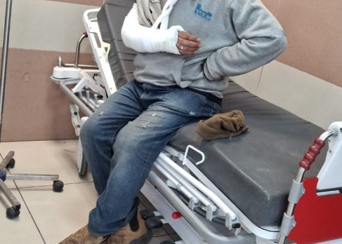 Bilal Mahariq in the hospital after his attack. Photo courtesy of the family