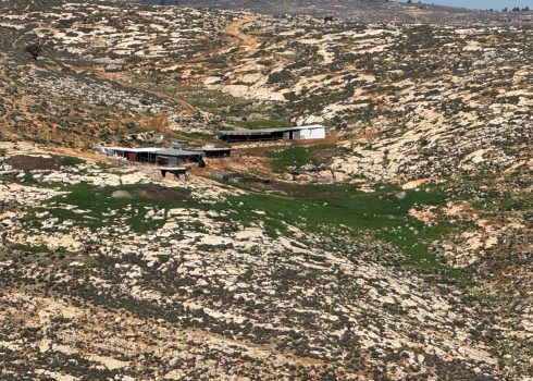 The community’s shacks after the expulsion. Photo: Mohammad Romaneh, B’Tselem 