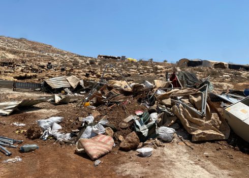 Ruins of one of the Abu ‘Aliya family’s homes. Photo: Mohammad Romaneh, B’Tselem