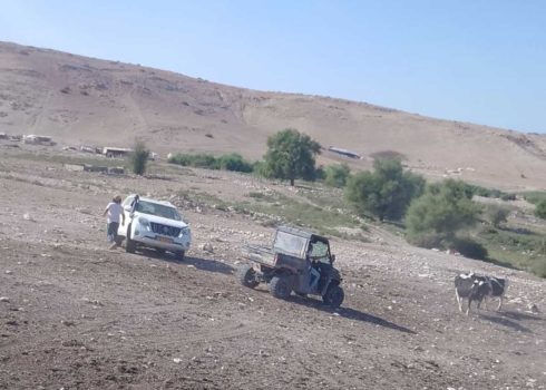 Settlers arrive at the al-Himma community. Photo courtesy of local residents
