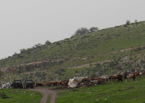 חורבות אחד המבנים שהרס המנהל האזרחי. צילום: עארף דראר'מה, בצלם