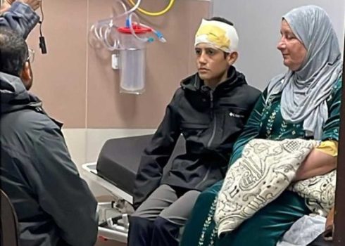 Fidaa and Rizeq Abu Na’im at the hospital. Photo courtesy of the family 
