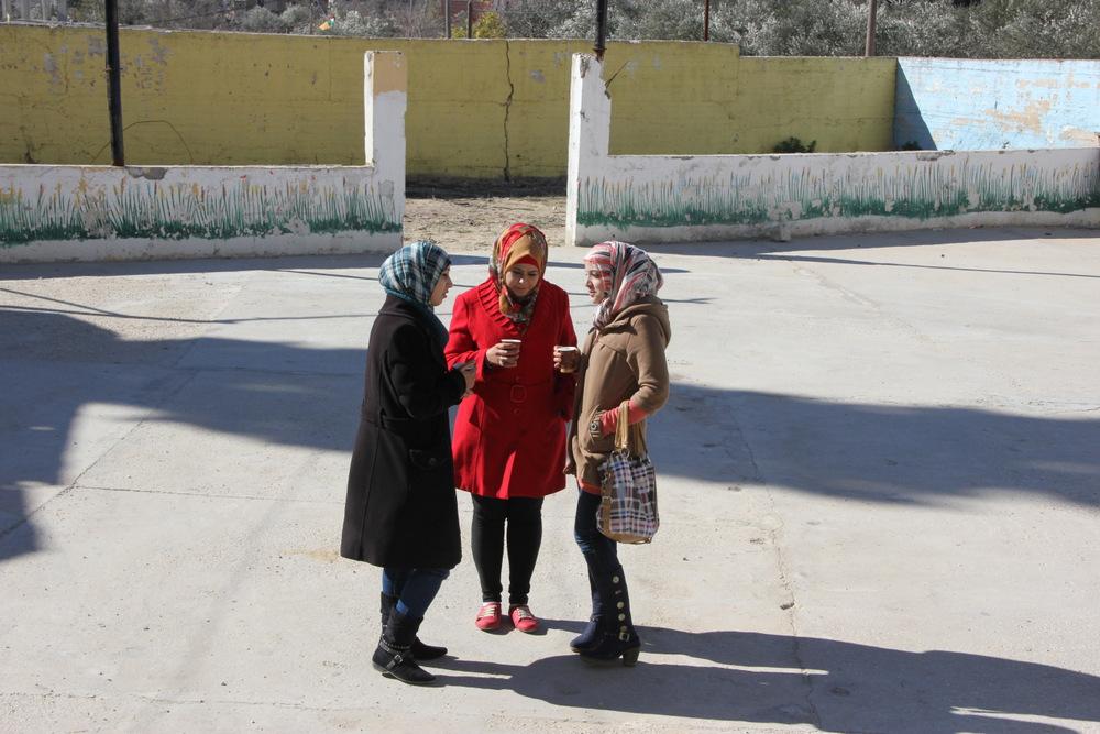 'Atta Najar, Salam Najar and Mi’ad Najar meet before the seminar.