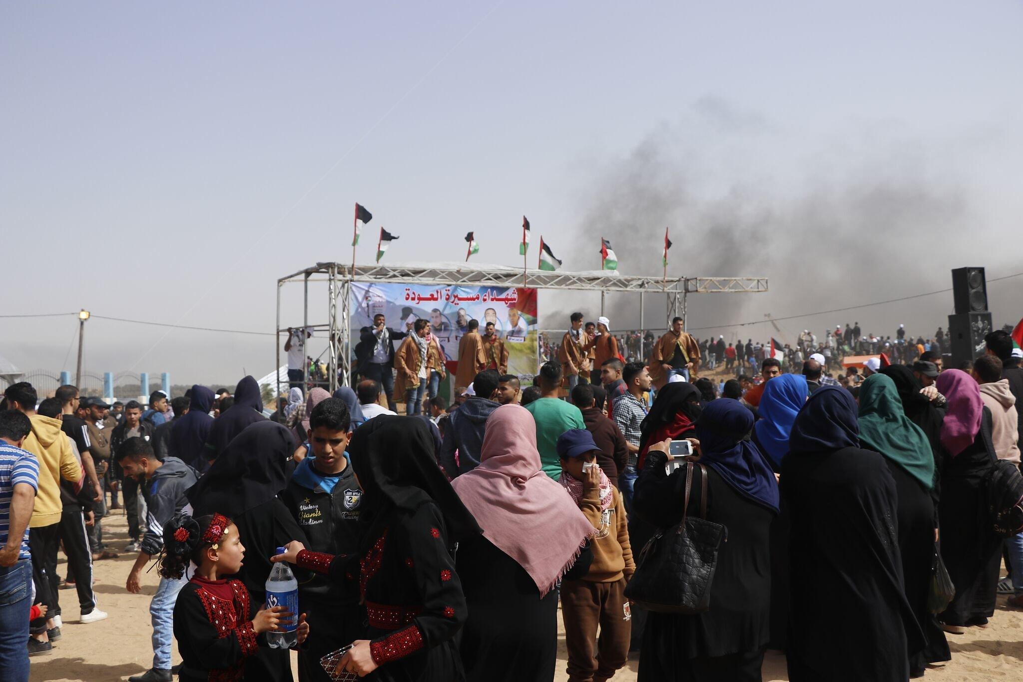 East of the al-Bureij refugee camp, the center of the Gaza Strip. Photo by Khaled al-'Azayzeh, 13 April 2018