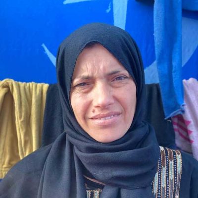 Jamalat Wadi at the IDP camp at al-Aqsa Hospital. Courtesy of the witness