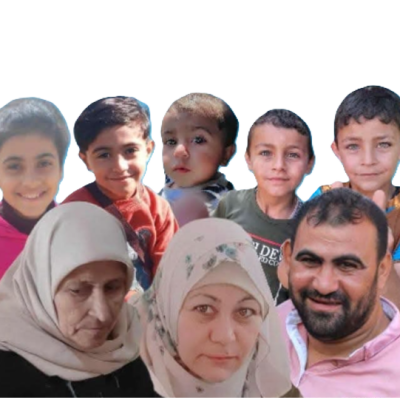Some of 'Amer a-Sultan's family members who were killed in the bombing of his neighbor’s house. Photo courtesy of the witness