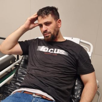 Wisam Dufosh when he arrived at the hospital. Photo courtesy of Dufosh