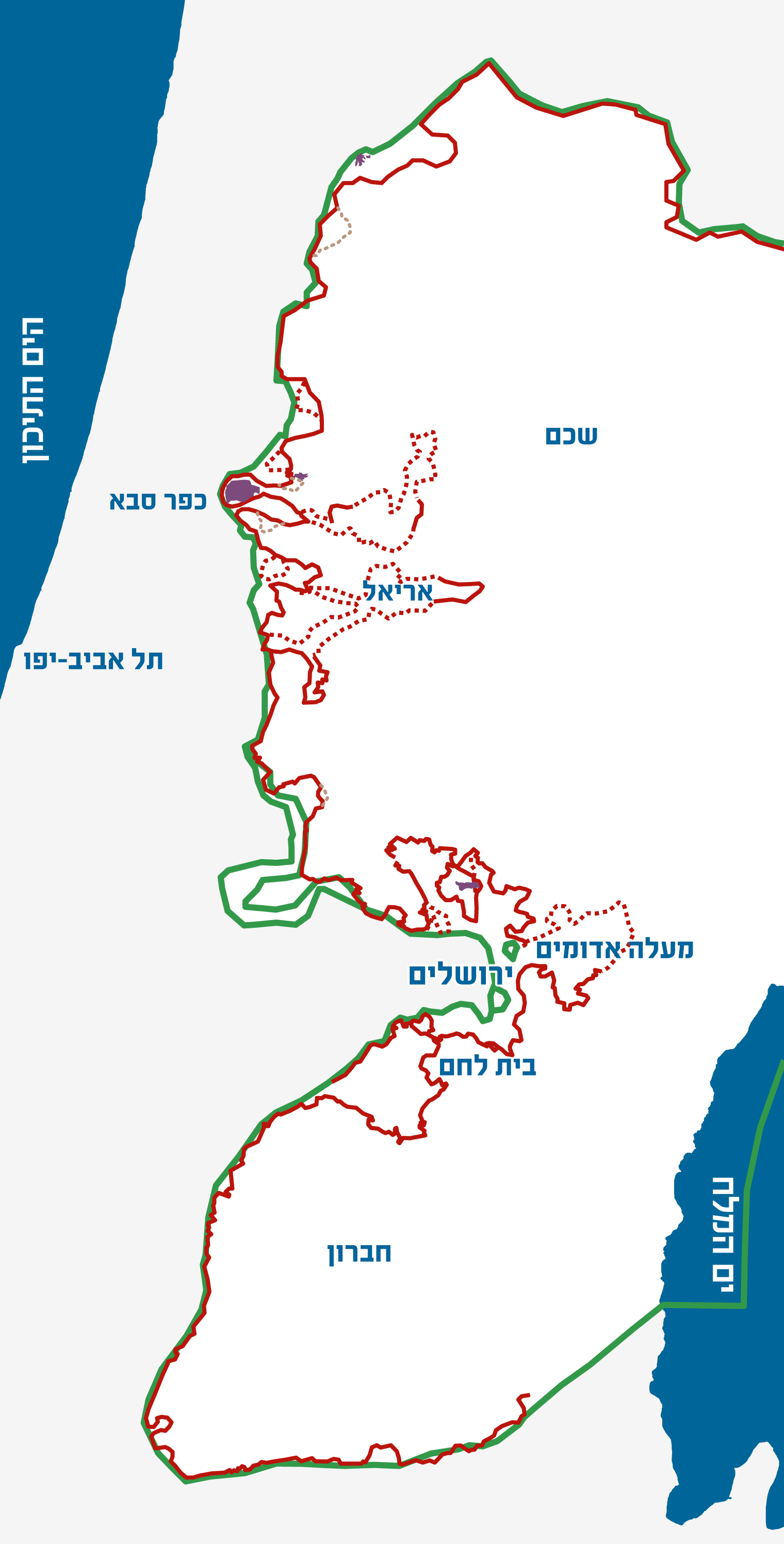 מפת הקו הירוק וגדר ההפרדה