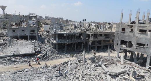 Ruins in Beit Hanoun, 5 Aug. 2014. Photo: Muhamad Sabah, B'Tselem.