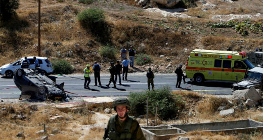 Scene of the attack in the South Hebron  Hills, 1 July 2016. Photo by Mussa Qawasma, Reuters
