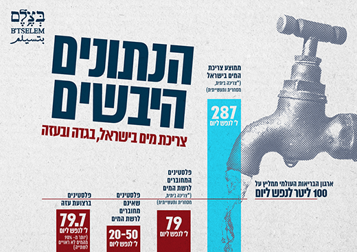 אינפוגרפיקה: הנתונים היבשים: צריכת מים בישראל, בגדה ובעזה