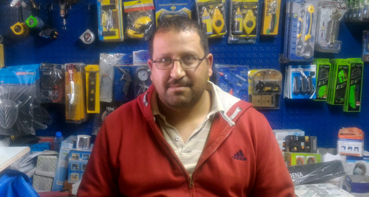Muhannad Hamad in his hardware store. Photo by Iyad Hadad, B’Tselem, 3 May 2017 Muhannad Hamad in his hardware store. Photo by Iyad Hadad, B’Tselem, 3 May 2017