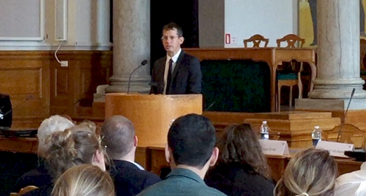 Hagai El-Ad speaking before the Danish parliament in Copenhagen, 9 June 2017 Hagai El-Ad speaking before the Danish parliament in Copenhagen, 9 June 2017