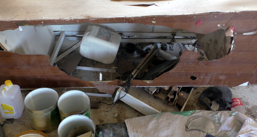 Damaged property and mess left by soldiers in the 'Ata home. Photo courtesy of the family, 21 June '17