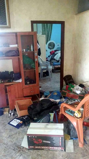 Damaged property and mess left by soldiers in the 'Ata home. Photo courtesy of the family, 21 June '17